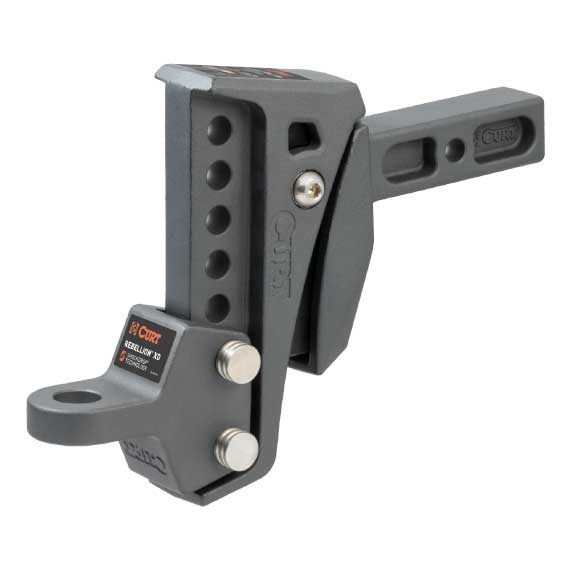 curt towing shock absorbing, adjustable hitch receiver