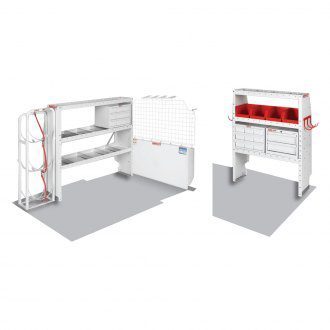 Weather guard heavy duty shelving for work vehicles