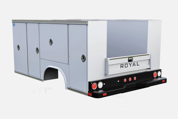 Royal LCF gas high profile service body for work trucks in Central Arkansas