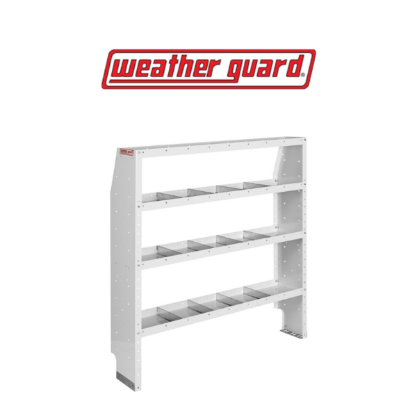 Weather Guard adjustable shelving unit for work vehicles
